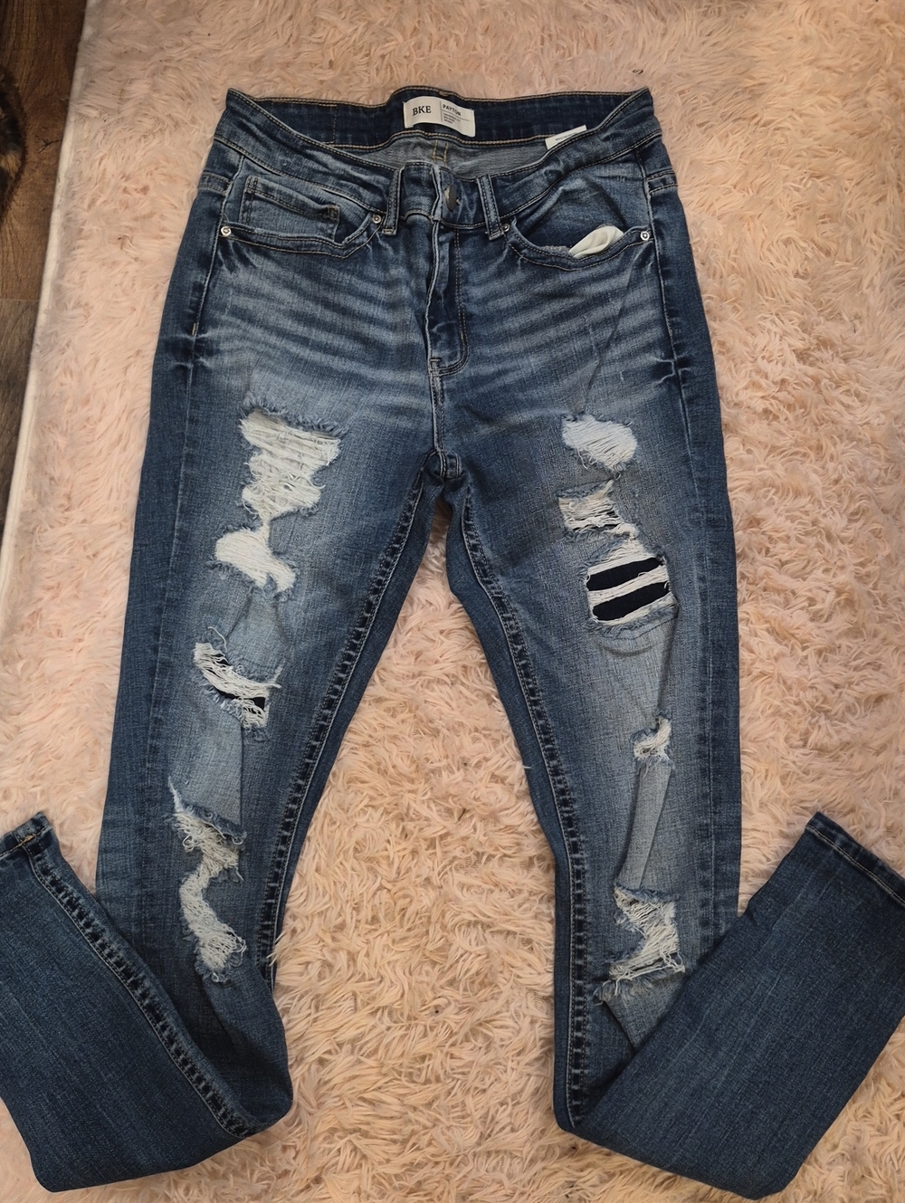 Aje Distressed Dark Blue Skinny Jeans